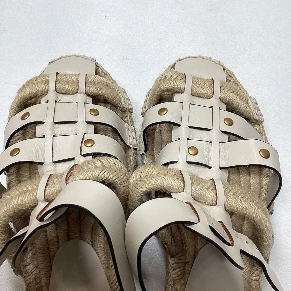 Tory Burch Fisherman Platform‎ Espadrille Sandal Size 10.5